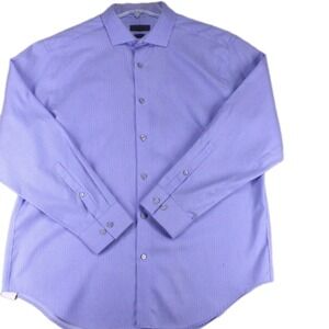 Calvin Klein Button Up Shirt Men's Slim Fit 17.5 32-33 Striped Collared Shirt